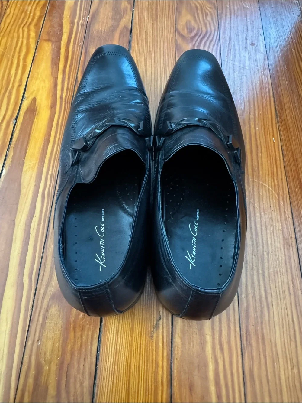 Kenneth Cole Men's Black Leather Slip-On Dress Shoes